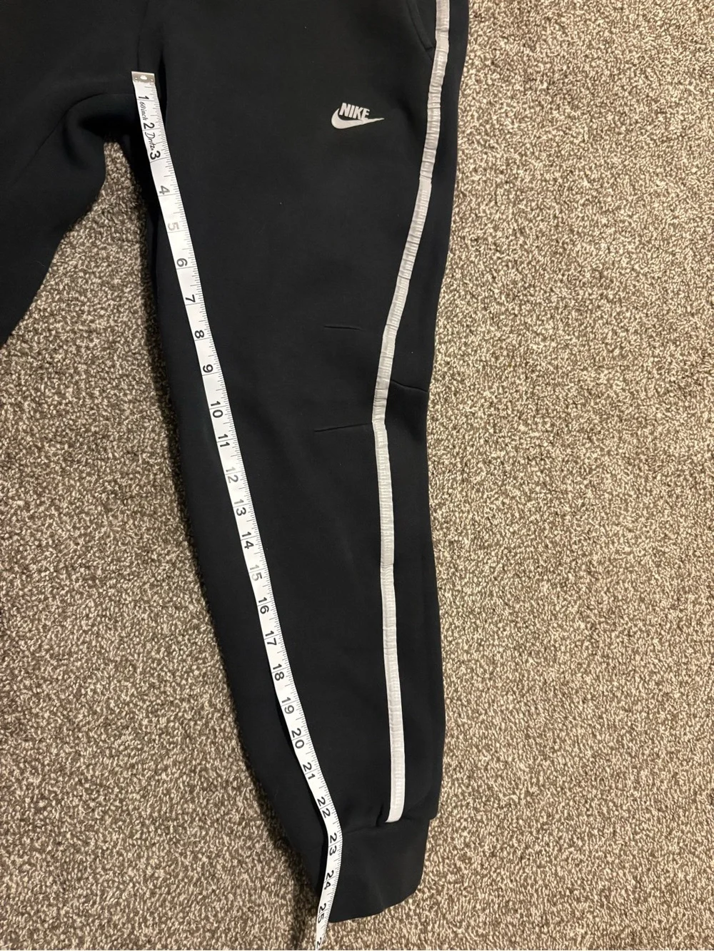Nike Black Kids Joggers with White Side Stripe